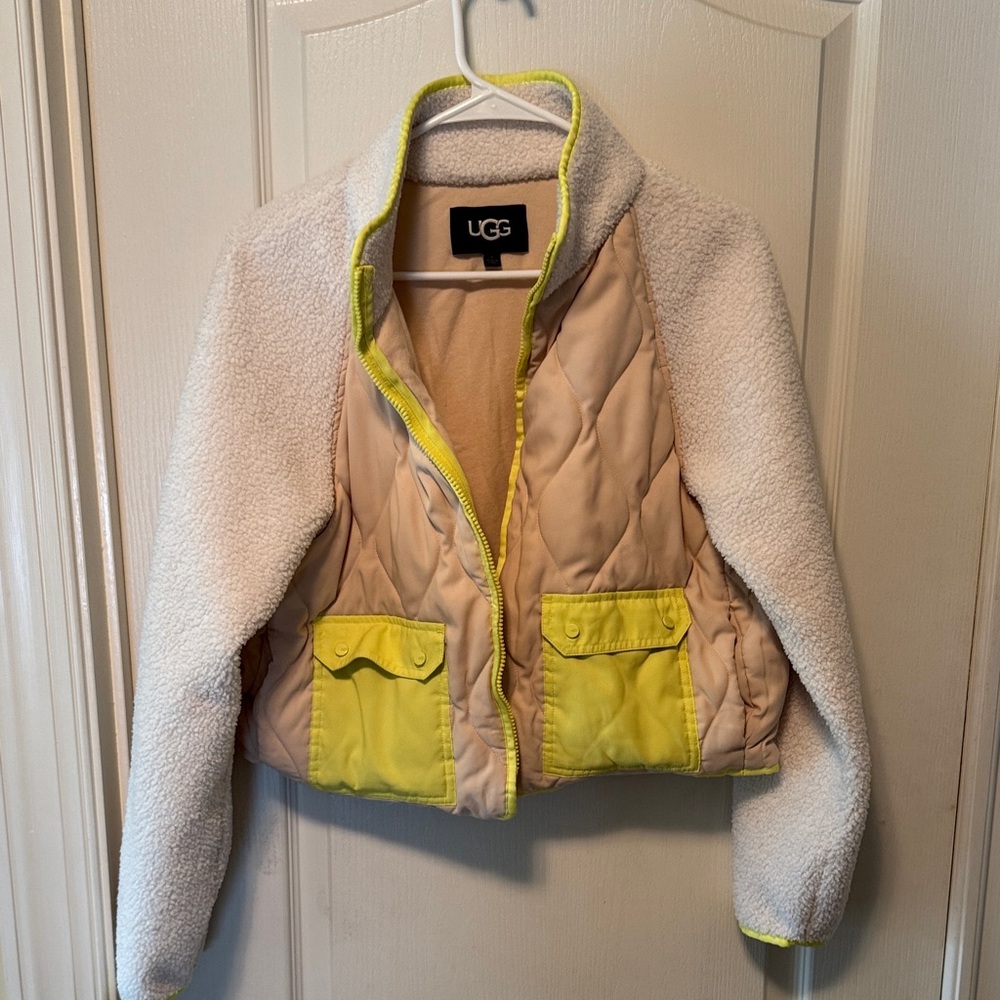 UGG Cream and Yellow Teddy Jacket